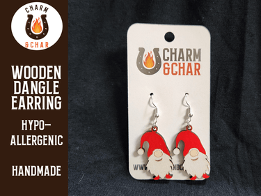 Christmas Gnome Dangle Earring - Christmas Fashion Earring - Dangle Earring - Charm and Char